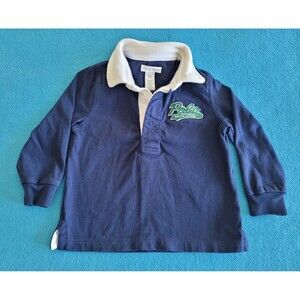 Polo Ralph Lauren Rugby Shirt Kids Toddler 18 Months Blue Long Sleeve Spell Out
